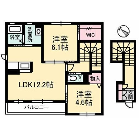 ヴィラ光井　Ａ棟の物件間取画像